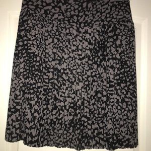 Animal Print Pleated Skirt